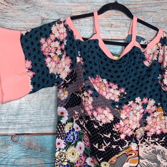 Anthropologie Maeve Kai Kimono Tunic Dress X Small Floral - Picture 5 of 8